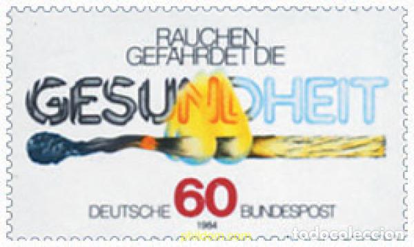 Sellos: 150287 MNH ALEMANIA FEDERAL 1984 CAMPA&Ntilde;A ANTI TABACO