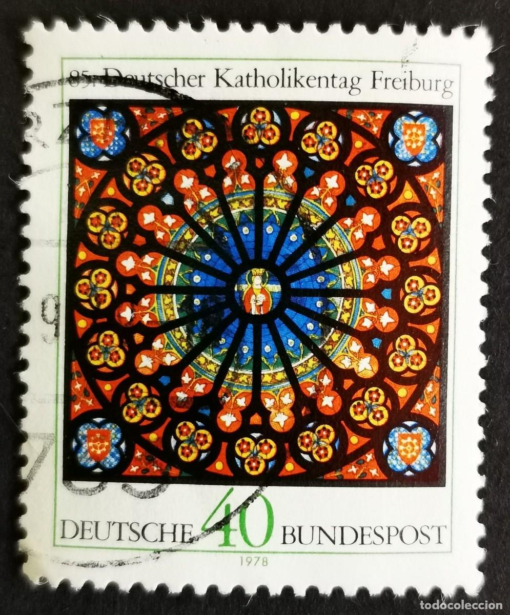 Sellos: Sello Alemania R. Federal 1978, 85&ordm; Congreso de Cat&oacute;licos Alemanes, Friburgo, 40 Pf. Michel: DE 977