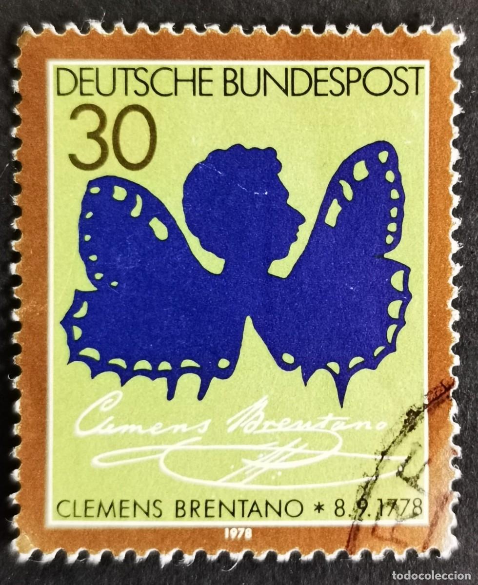 Francobolli: Sello Alemania R. Federal 1978, Bicentenario nacimiento de Clemens Brentan, 40 Pf. Michel: DE 978