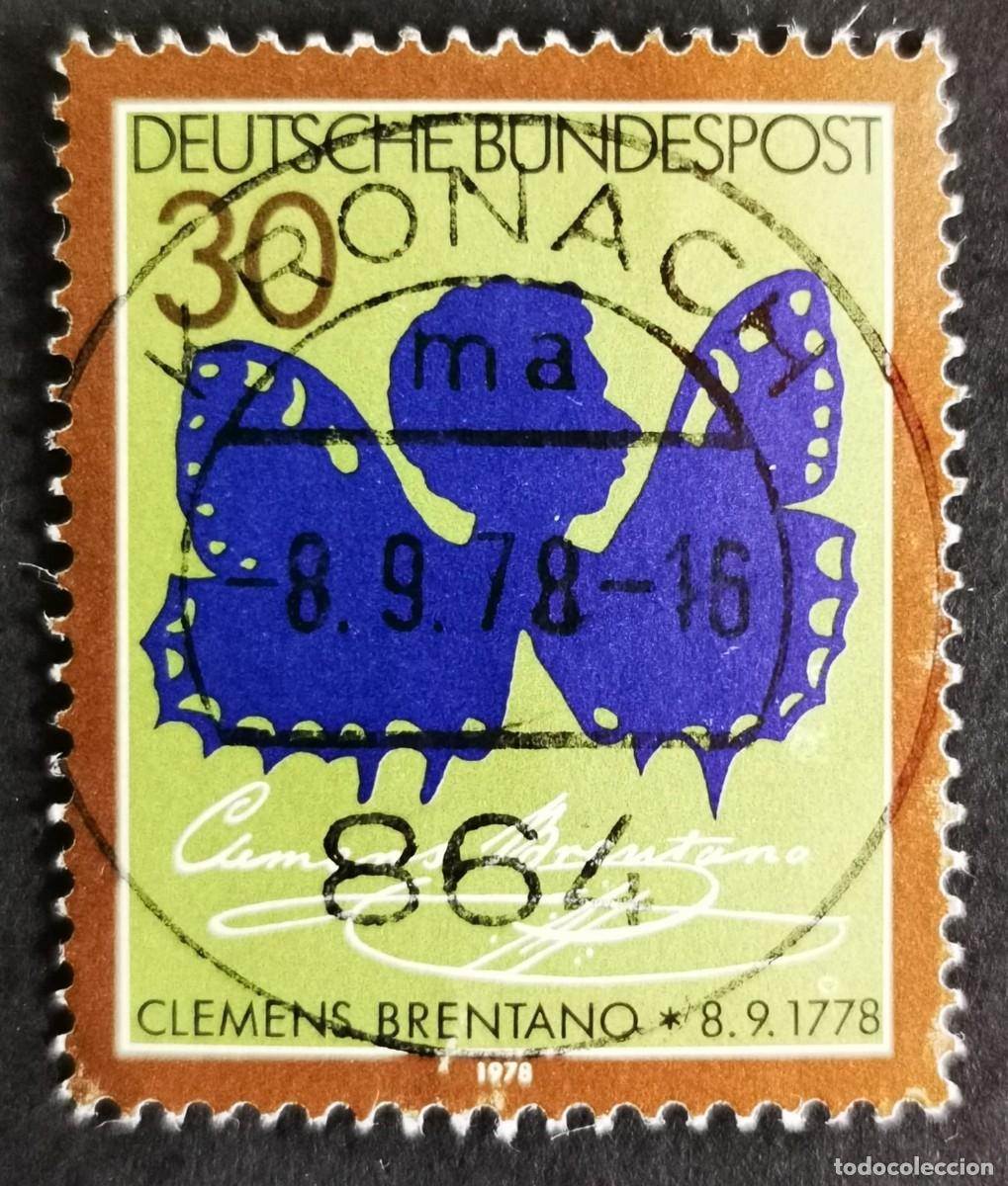 Sellos: Sello Alemania R. Federal 1978, Bicentenario nacimiento de Clemens Brentan, 40 Pf. Michel: DE 978