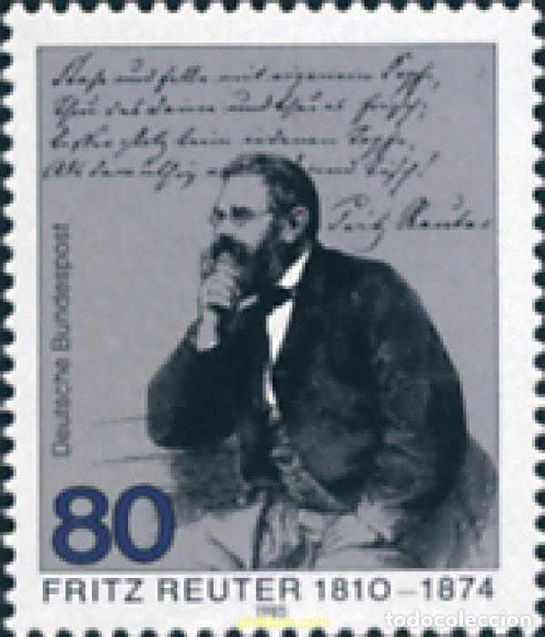 Sellos: 150303 MNH ALEMANIA FEDERAL 1985 175 ANIVERSARIO DEL NACIMIENTO DE FRITZ REUTER
