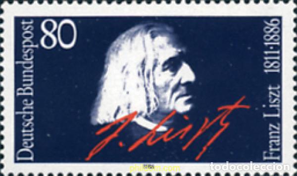 Sellos: 150309 MNH ALEMANIA FEDERAL 1986 CENTENARIO DE LA MUERTE DE FRANZ LISZT