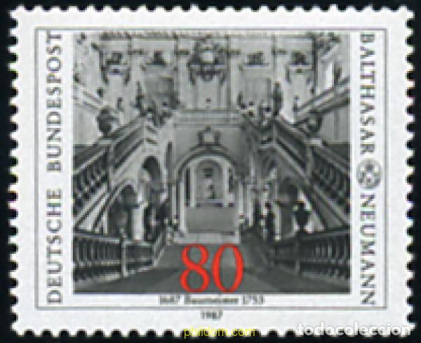 Sellos: 150320 MNH ALEMANIA FEDERAL 1987 3 CENTENARIO DEL NACIMIENTO DEL ARQUITECTO BALTHASAR NEUMANN