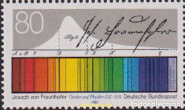 Sellos: 150324 MNH ALEMANIA FEDERAL 1987 BICENTENARIO DEL NACIMIENTO DE JOSEPH VON FRAUNHOFER