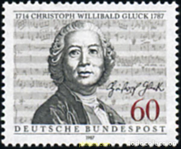 Sellos: 150337 MNH ALEMANIA FEDERAL 1987 BICENTENARIO DE LA MUERTE DEL COMPOSITOR CHRISTOPH WILLIBALD GLUCK