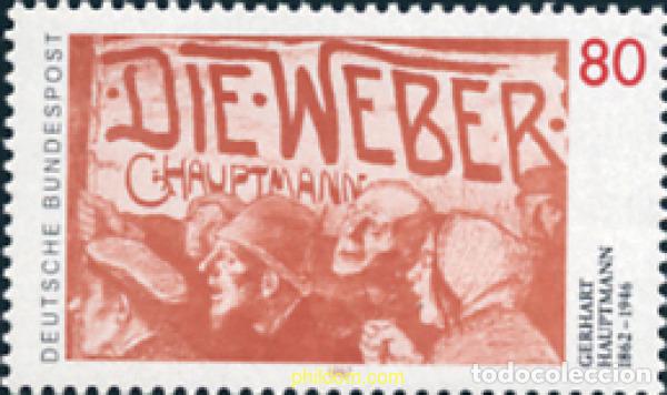 Sellos: 150338 MNH ALEMANIA FEDERAL 1987 125 ANIVERSARIO DEL NACIMIENTO DE GERHART HAUPTMANN