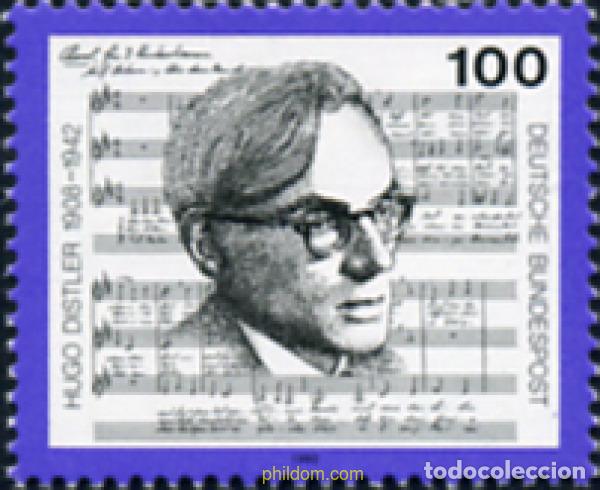 Stamps: 150352 MNH ALEMANIA FEDERAL 1992 CENTENARIO DE LA MUERTE DE HUGO DISTLER