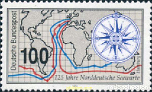 Stamps: 150359 MNH ALEMANIA FEDERAL 1993 125 ANIVERSARIO DEL OBSERVATORIO MARITIMO DE ALEMANIA DEL NORTE EN