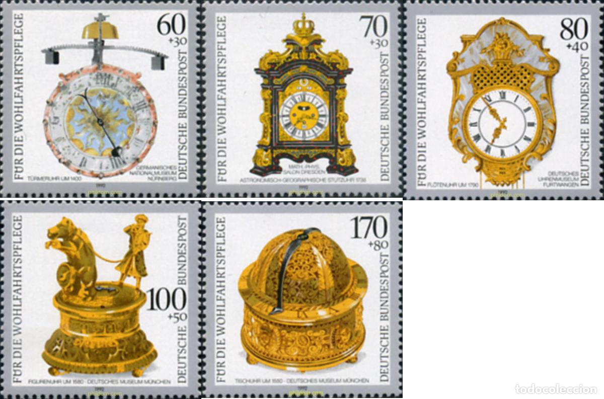 Stamps: 150350 MNH ALEMANIA FEDERAL 1992 RELOJES ANTIGUOS