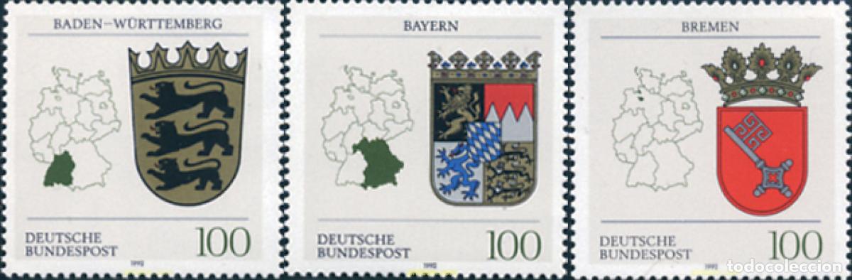 Sellos: 249352 MNH ALEMANIA FEDERAL 1992 ESCUDOS