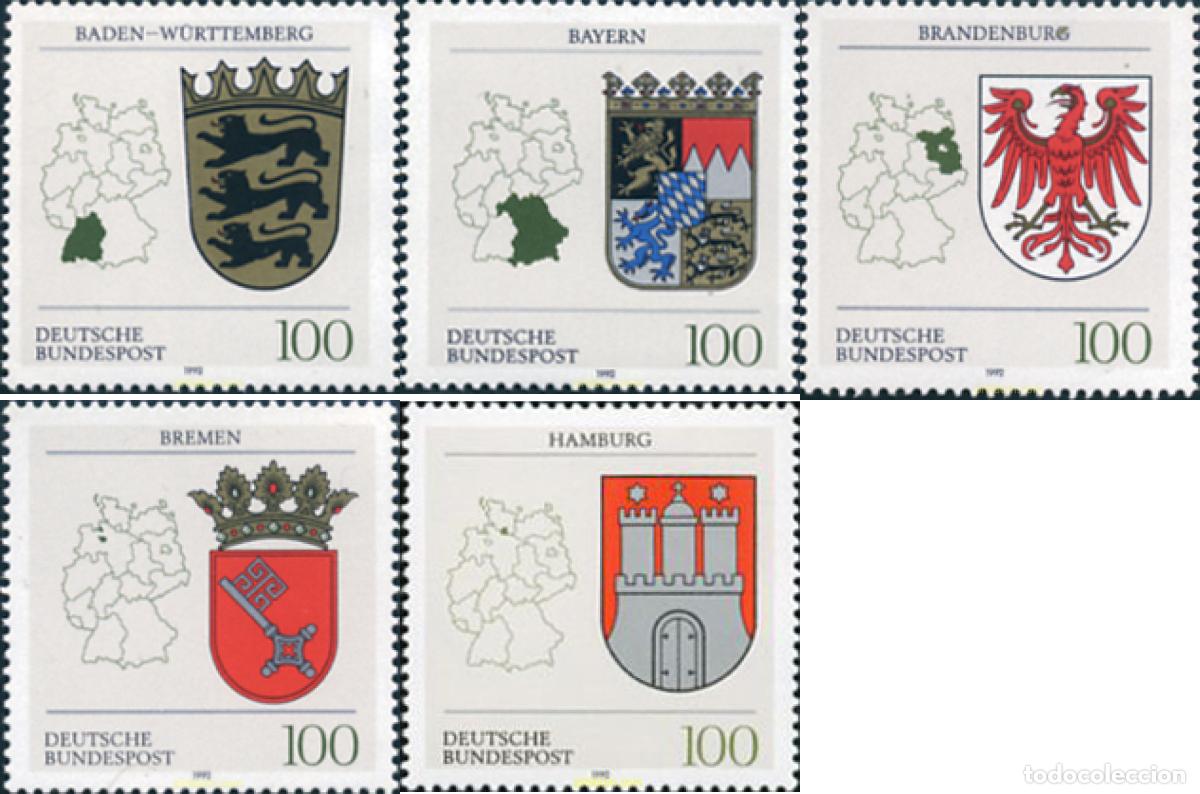 Sellos: 625967 MNH ALEMANIA FEDERAL 1992 ESCUDOS
