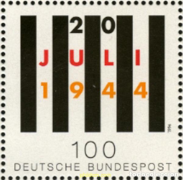 Sellos: 146210 MNH ALEMANIA FEDERAL 1994 50 ANIVERSARIO DEL ATENTADO DEL 20 DE JULIO DE 1944