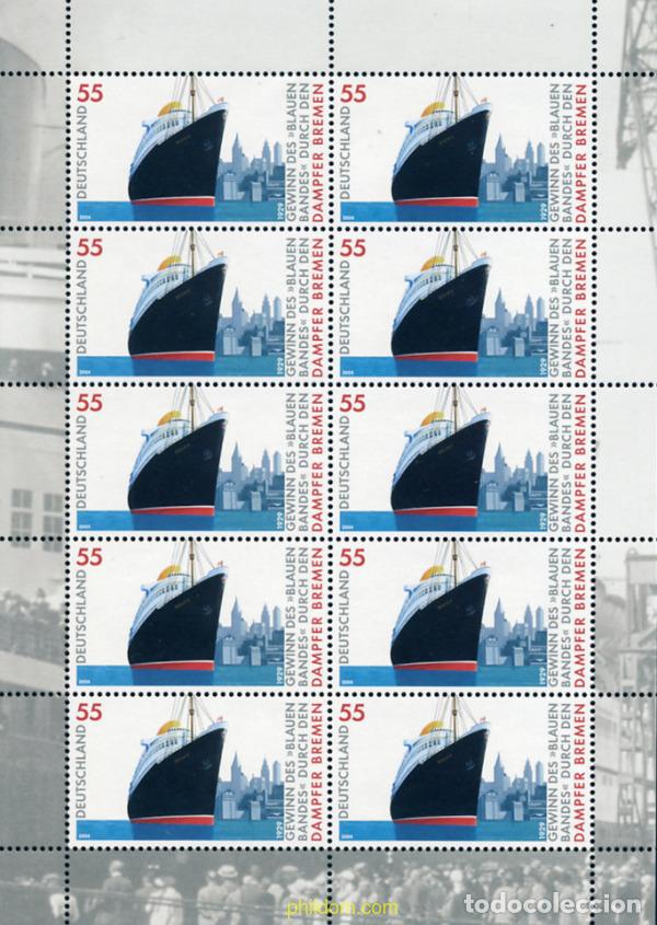 Sellos: 146232 MNH ALEMANIA FEDERAL 2004 75 ANIVERSARIO DEL RECORD DE LA TRAVESIA ATLANTICA DEL BUQUE BREME