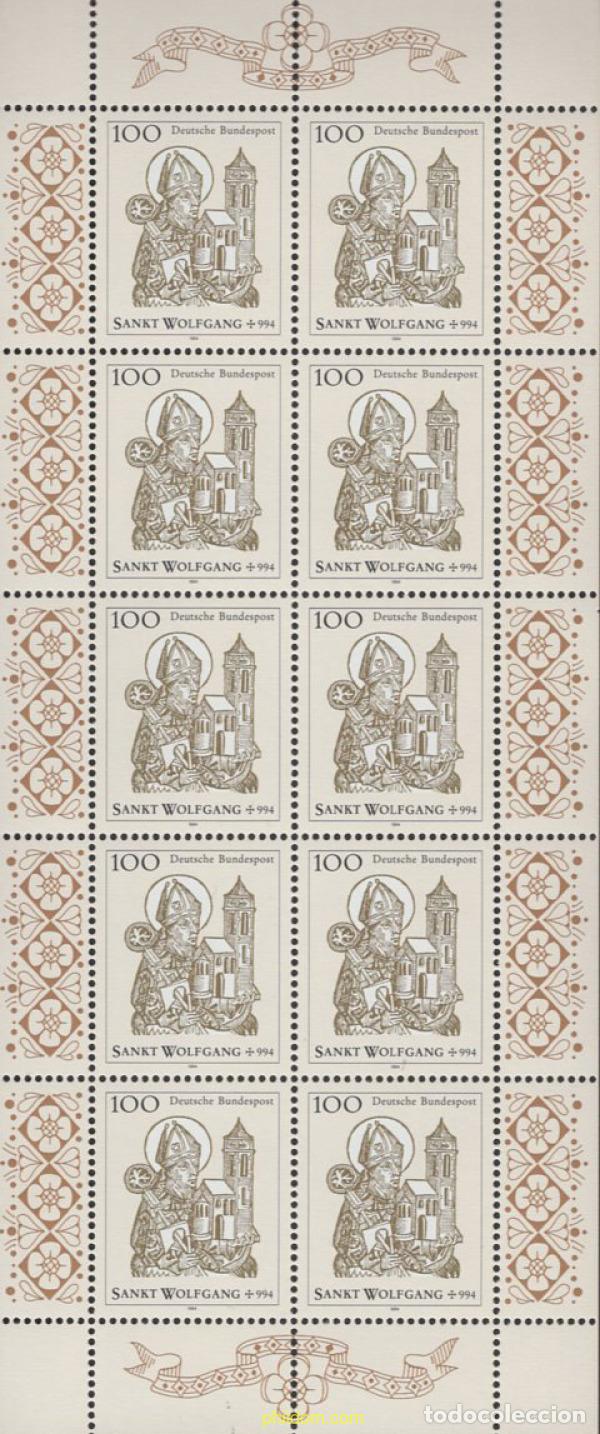 Sellos: 146310 MNH ALEMANIA FEDERAL 1994 MILENARIO DE LA MUERTE DE SAN WOLFGANG