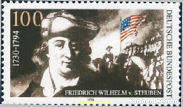 Sellos: 146313 MNH ALEMANIA FEDERAL 1994 200 ANIVERSARIO DE LA MUERTE DE FRIEDRICH WILHELM VON STEUBEN