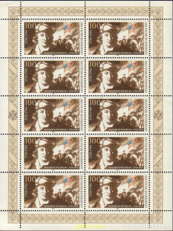 Sellos: 146314 MNH ALEMANIA FEDERAL 1994 200 ANIVERSARIO DE LA MUERTE DE FRIEDRICH WILHELM VON STEUBEN