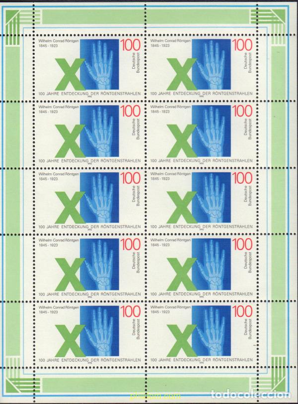 Sellos: 146345 MNH ALEMANIA FEDERAL 1995 CENTENARIO DEL DESCUBRIMIENTO DE LOS RAYOS X