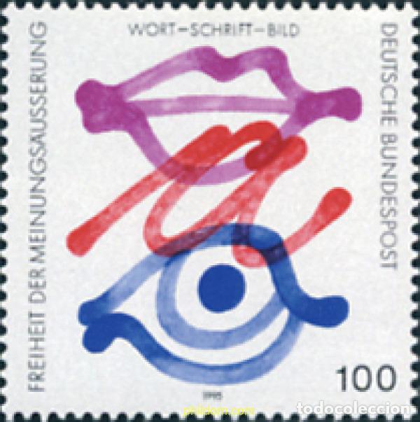 Sellos: 146370 MNH ALEMANIA FEDERAL 1995 PRINCIPIOS DE LA DEMOCRACIA. LIBERTAD DE EXPRESION