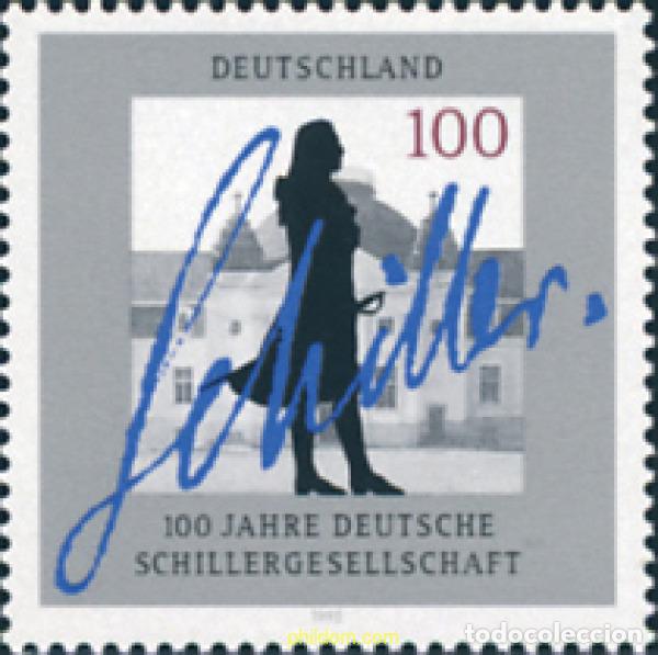 Sellos: 146384 MNH ALEMANIA FEDERAL 1995 CENTENARIO DE LA SOCIEDAD &rdquo;DEUTSCHE SCHILLERGESELLSCHAFT&rdquo;