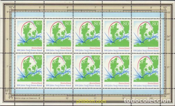 Sellos: 146420 MNH ALEMANIA FEDERAL 1995 CENTENARIO DEL CANAL DEL MAR DEL NORTE Y EL MAR BALTICO. CANAL DE