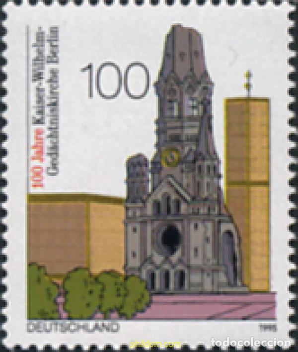 Sellos: 146441 MNH ALEMANIA FEDERAL 1995 CENTENARIO DE LA IGLESIA CONMEMORATIVA DEL EMPERADOR GUILLERMO DE