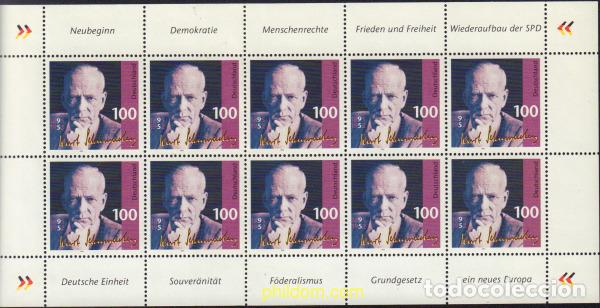 Timbres: 146451 MNH ALEMANIA FEDERAL 1995 CENTENARIO DEL NACIMIENTO DE KURT SCHUMACHER