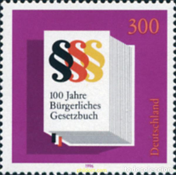 Sellos: 146544 MNH ALEMANIA FEDERAL 1996 CENTENARIO DEL CODIGO CIVIL ALEMAN