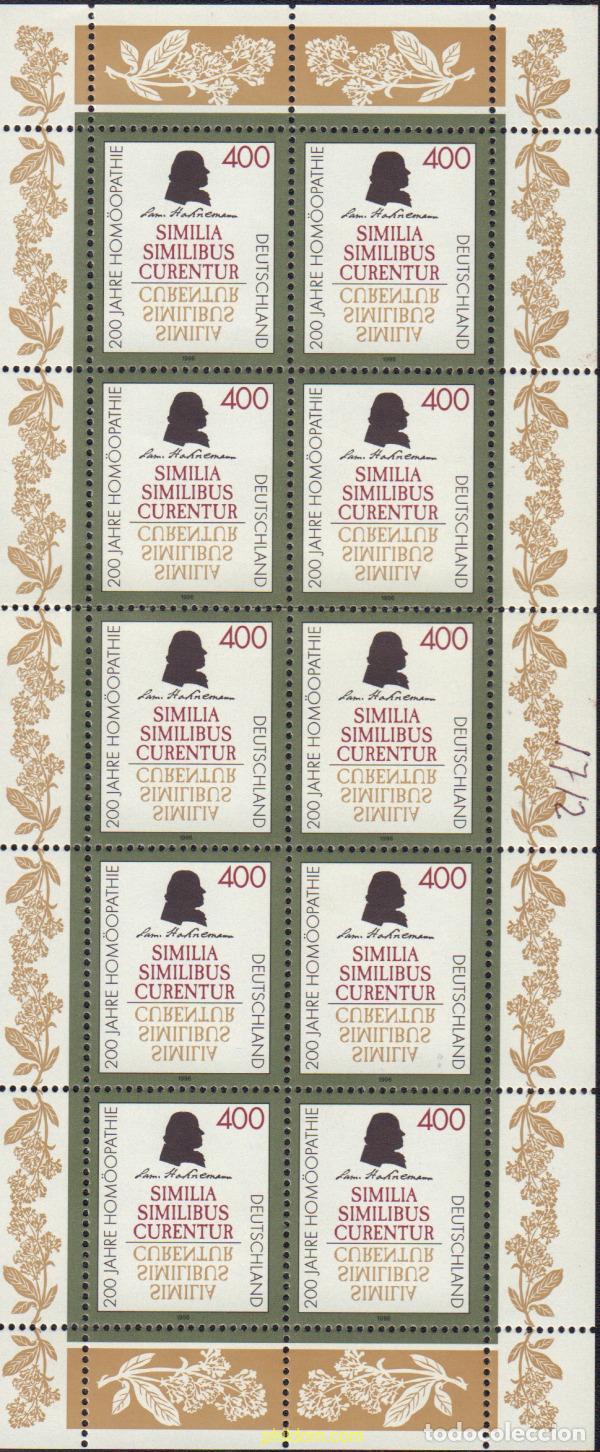 Sellos: 146557 MNH ALEMANIA FEDERAL 1996 200 ANIVERSARIO DE LA HOMEOPATIA