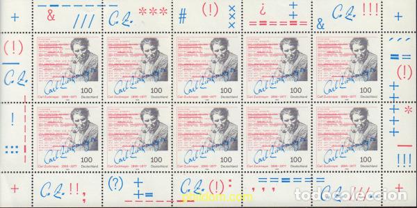 Sellos: 146571 MNH ALEMANIA FEDERAL 1996 CENTENARIO DEL NACIMIENTO DE CARL ZUCKMAYER
