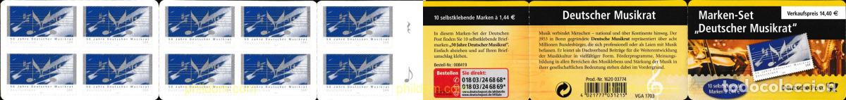 Sellos: 146807 MNH ALEMANIA FEDERAL 2004 50 ANIVERSARIO DEL DEUTSCHER MUSIKRAT
