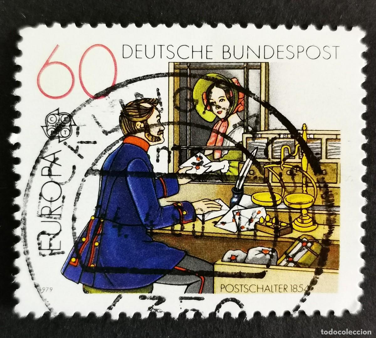Sellos: Sello Alemania R. Federal 1979, Europa (C.E.P.T.) :Mostrador de correos, 60 Pf. Michel: DE 1012