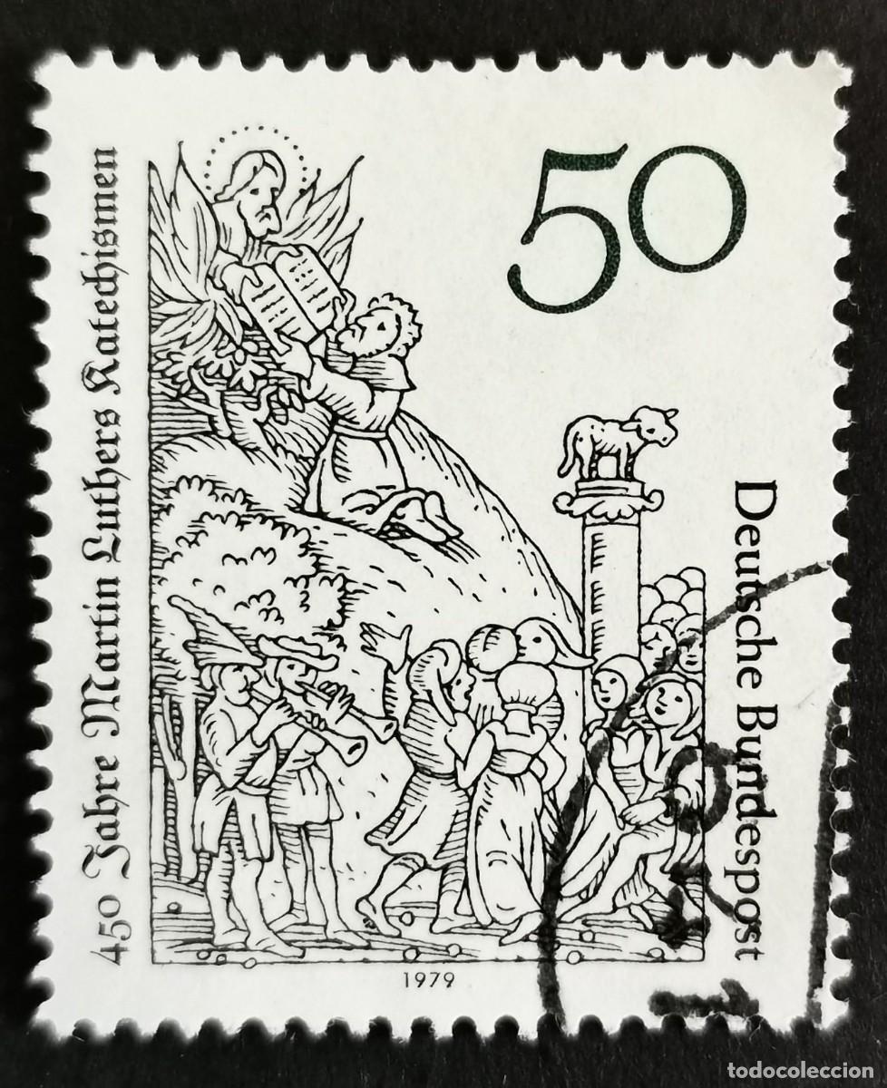 Sellos: Sello Alemania R. Federal 1979, &rdquo;Mois&eacute;s recibiendo las Tablas de la Ley, 50 Pf. Michel: DE 1016