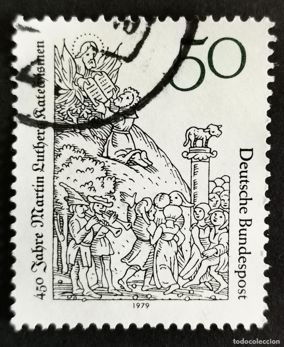 Sellos: Sello Alemania R. Federal 1979, &rdquo;Mois&eacute;s recibiendo las Tablas de la Ley, 50 Pf. Michel: DE 1016