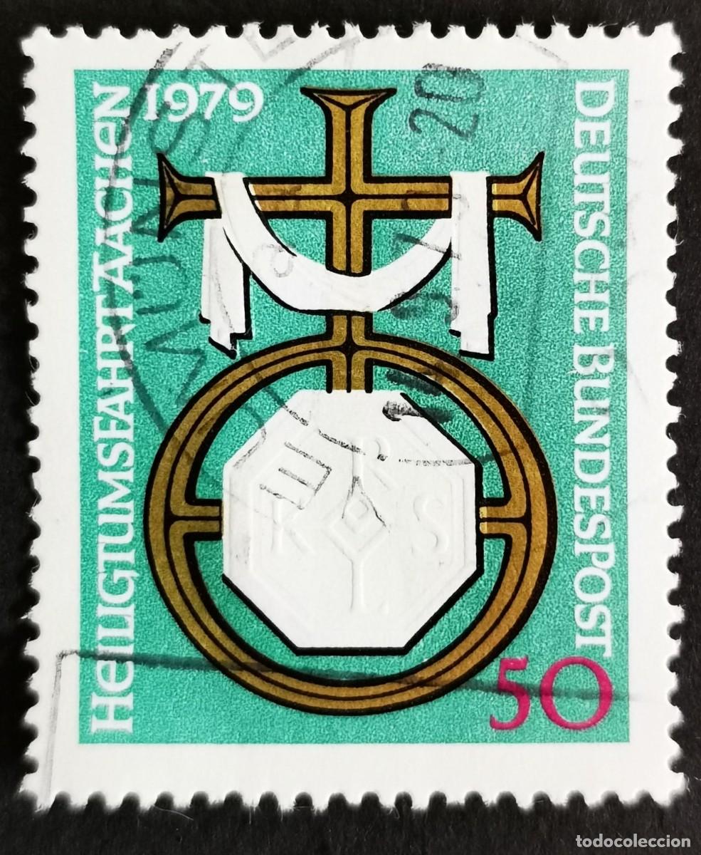 Sellos: Sello Alemania R. Federal 1979, Religi&oacute;n: Cruz y orbe, 50 Pf. Michel: DE 1017