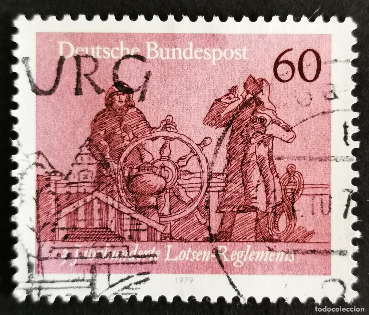 Sellos: Sello Alemania R. Federal 1979, Piloto y timonel a bordo, 60 Pf. Michel: DE 1022