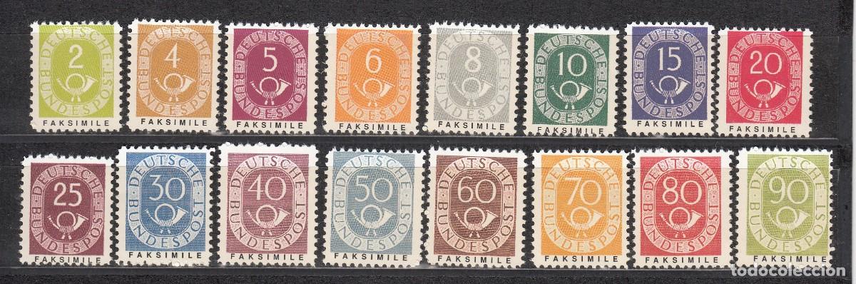 Sellos: ALEMANIA 1982 - SERIE BASICA CORNETAS - FACSIMIL - YVERT 9/24**