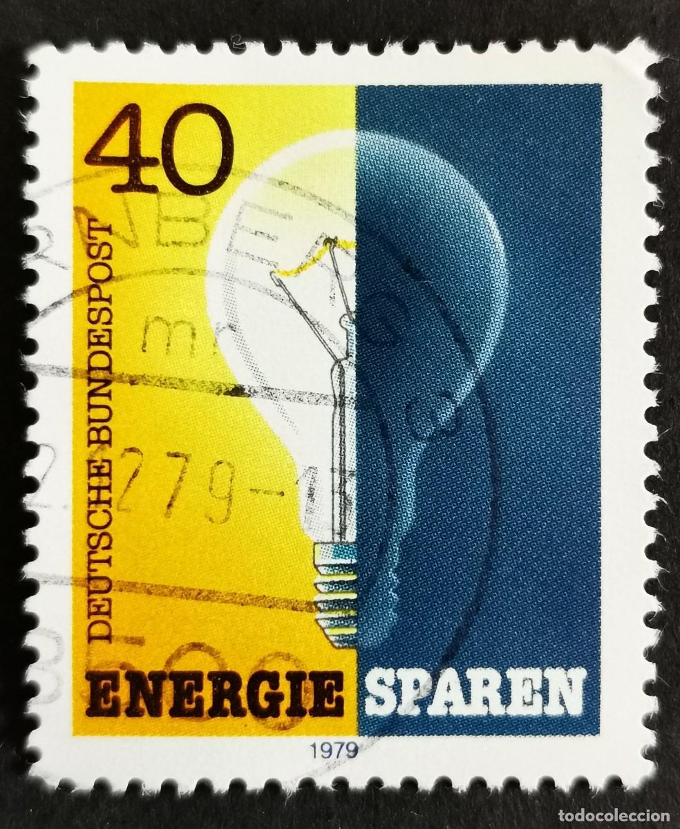 Sellos: Sello Alemania R. Federal 1979, Ahorro de Energ&iacute;a: bombilla, 40 Pf. Michel: DE 1031