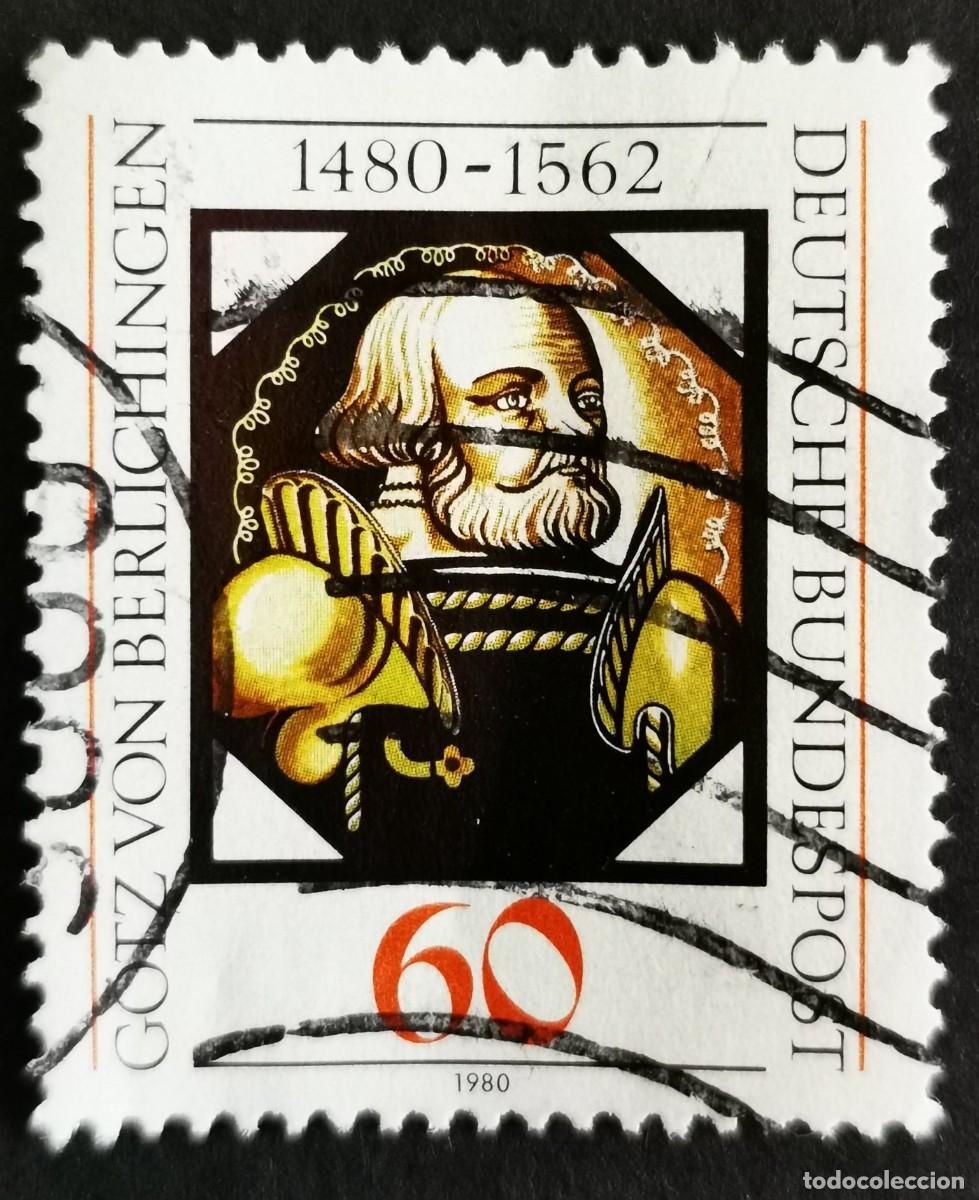 Sellos: Sello Alemania R. Federal 1980, G&ouml;tz von Berlichingen (cuadro de cristal), 60 Pf. Michel: DE 1036