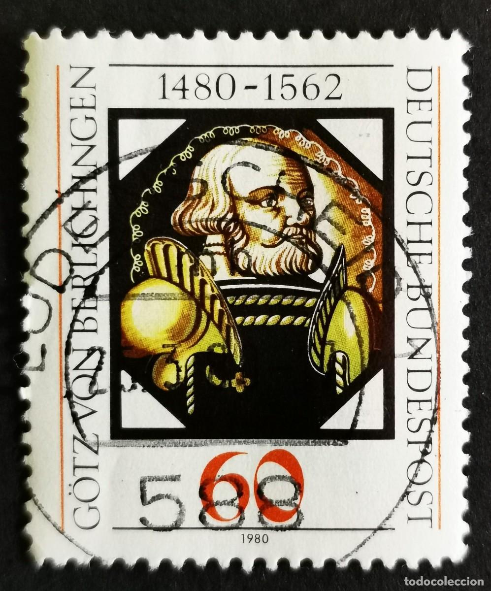 Sellos: Sello Alemania R. Federal 1980, G&ouml;tz von Berlichingen (cuadro de cristal), 60 Pf. Michel: DE 1036