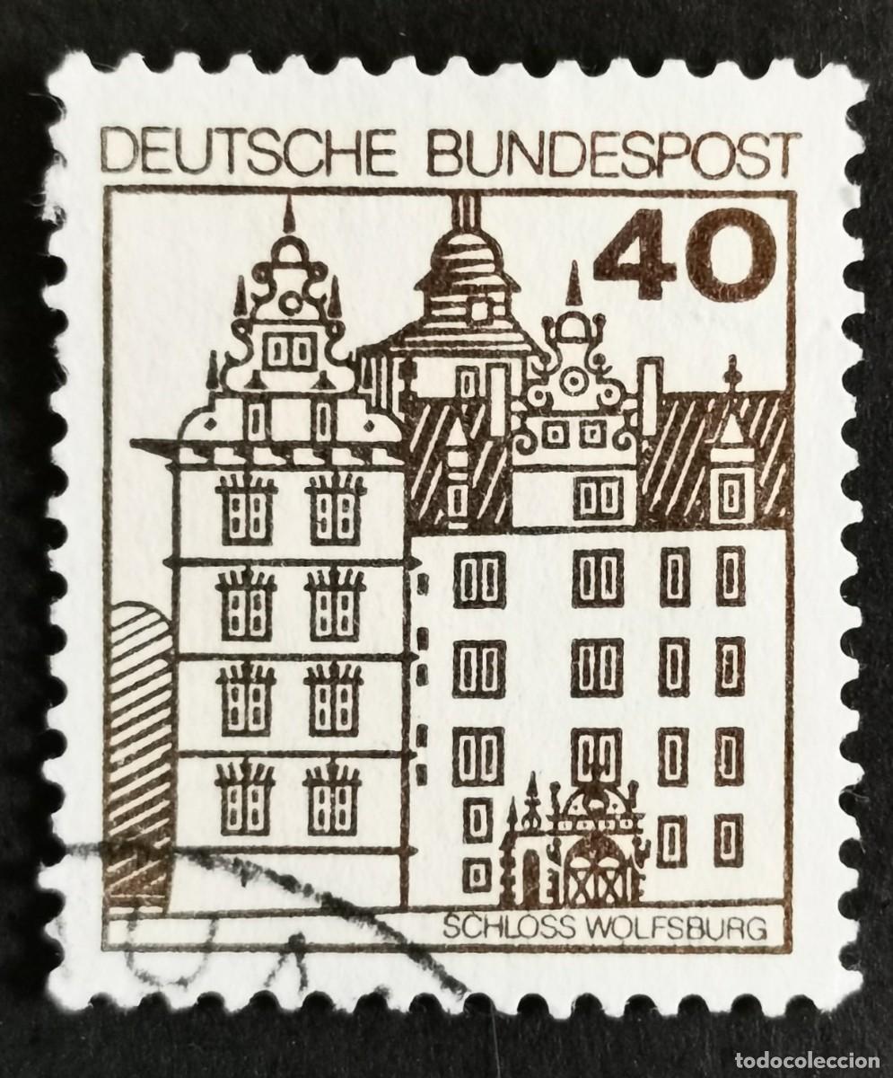 Sellos: Sello Alemania R. Federal 1980, Fortalezas castillos: Castillo de Wolfsburg, 40 Pf. Michel: DE 1037A