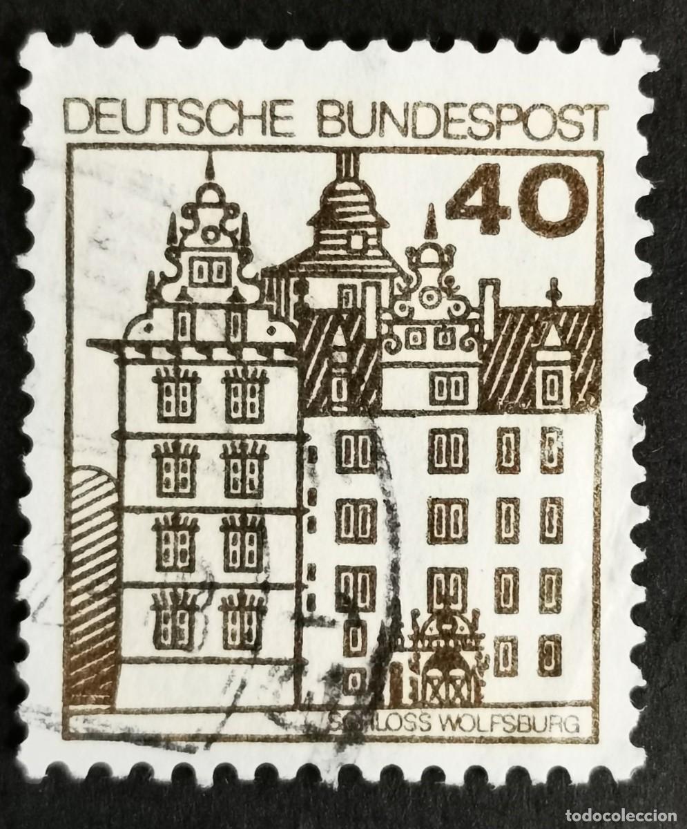 Sellos: Sello Alemania R. Federal 1980, Fortalezas castillos: Castillo de Wolfsburg, 40 Pf. Michel: DE 1037A