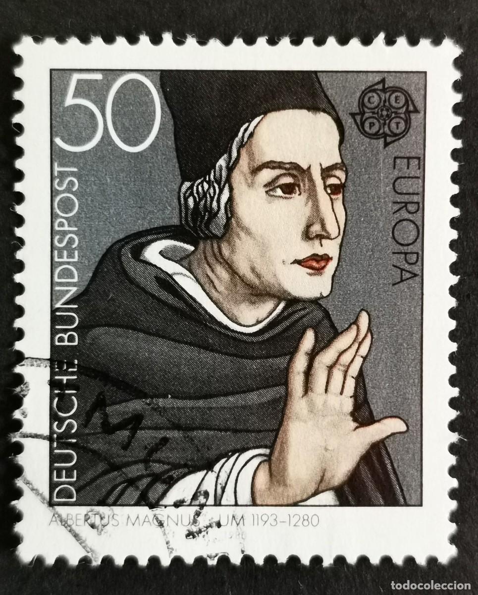 Sellos: Sello Alemania R. Federal 1980, Europa Alberto Magnus, conde de Bollst&auml;dt, 50 Pf. Michel: DE 1049