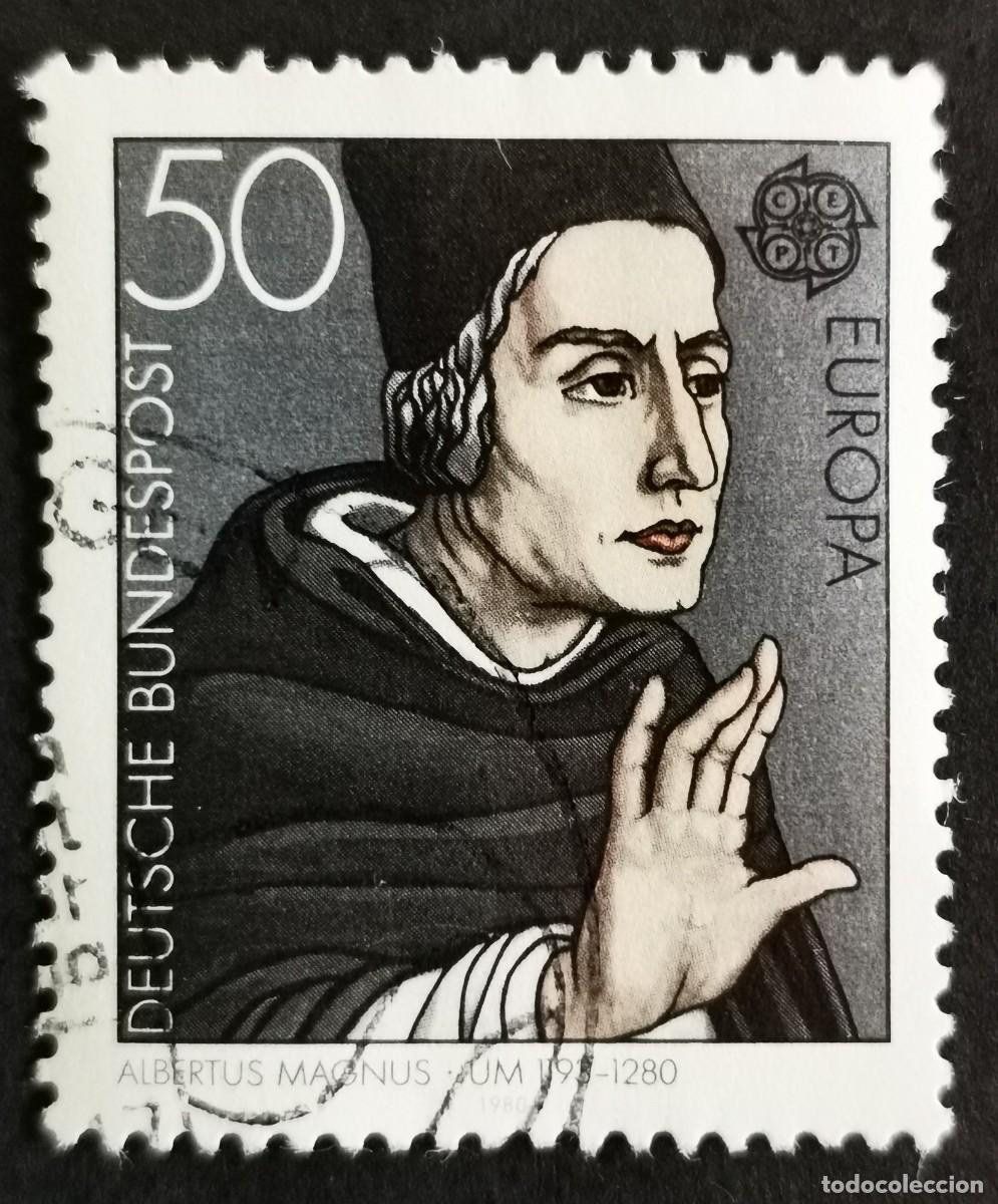 Sellos: Sello Alemania R. Federal 1980, Europa Alberto Magnus, conde de Bollst&auml;dt, 50 Pf. Michel: DE 1049