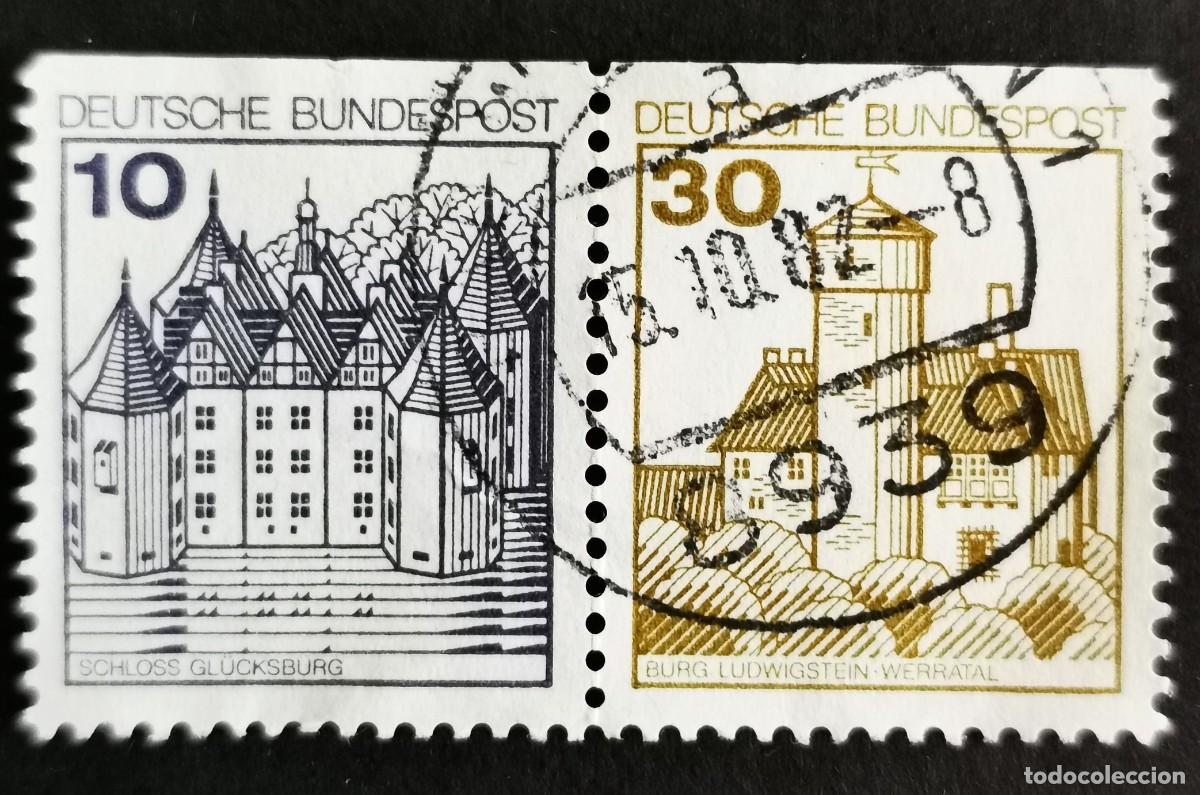 Sellos: Sello Alemania R. Federal 1980, Castillos: Castillo Gl&uuml;cksburg y Ludwigst, 40 Pf. Michel: DE W63Iu