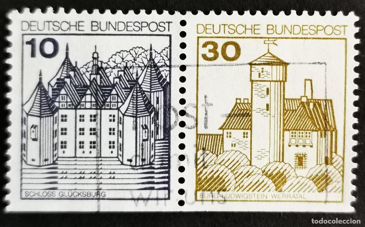 Sellos: Sello Alemania R. Federal 1980, Castillos: Castillo Gl&uuml;cksburg y Ludwigst, 40 Pf. Michel: DE W64Iu