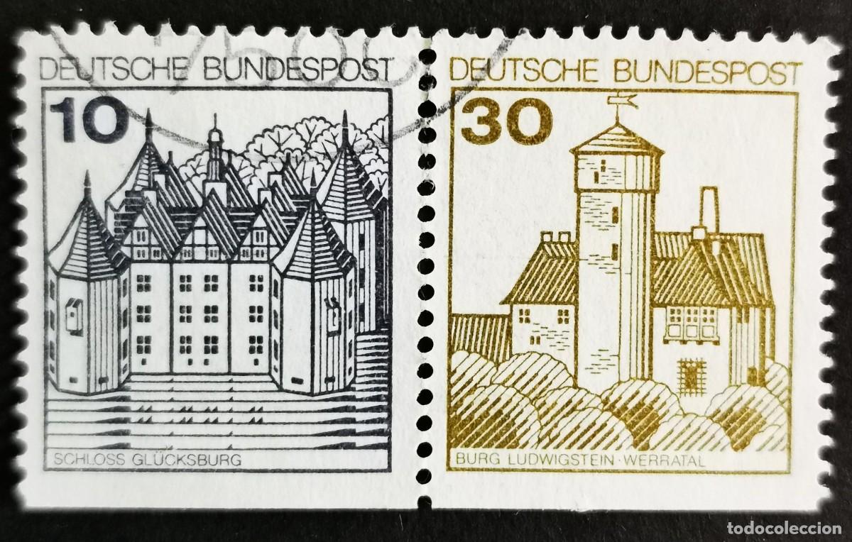 Sellos: Sello Alemania R. Federal 1980, Castillos: Castillo Gl&uuml;cksburg y Ludwigst, 40 Pf. Michel: DE W64Iu