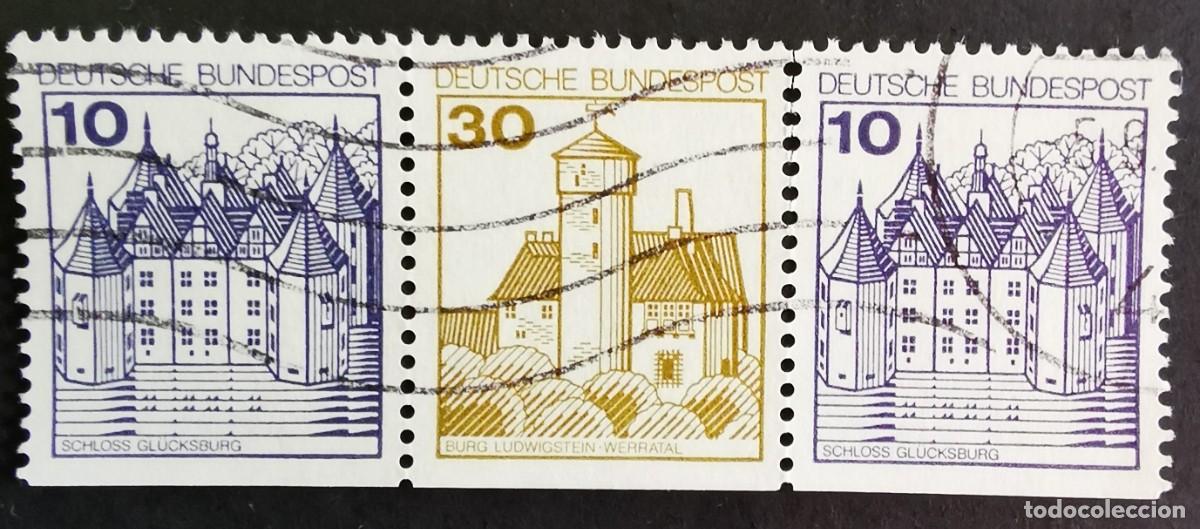 Sellos: Sello Alemania R. Federal 1980, Castillos: Castillo Gl&uuml;cksburg y Ludwigst, 50 Pf. Michel: DE W66Iu