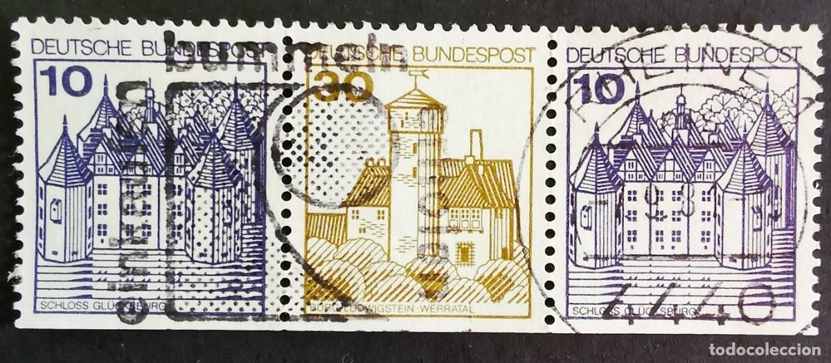 Sellos: Sello Alemania R. Federal 1980, Castillos: Castillo Gl&uuml;cksburg y Ludwigst, 50 Pf. Michel: DE W66Iu