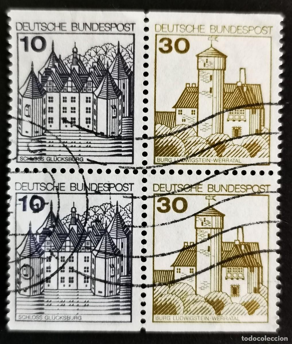 Sellos: Sello Alemania R. Federal 1990, Castillos de Gl&uuml;cksburg y Ludwigstein, 40 Pf. Michel: DE W63IIu
