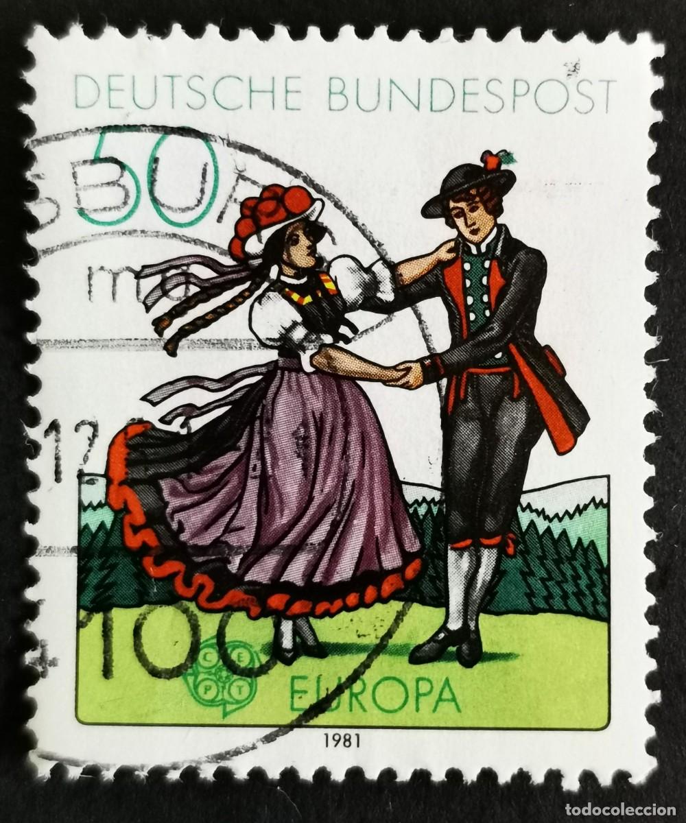 Sellos: Sello Alemania R. Federal 1981, Europa Bailarines del sur de Alemania, 50 Pf. Michel: DE 1096